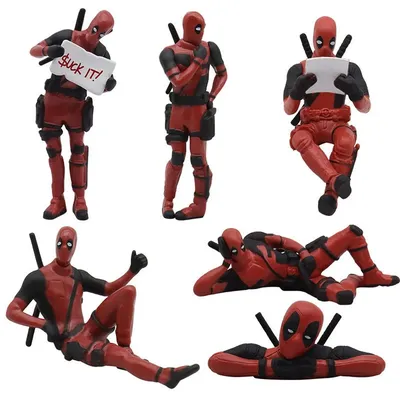 Anime Deadpool 2 Action Figure Sitting lying Posture Model Anime X-Men Mini Doll Decoration