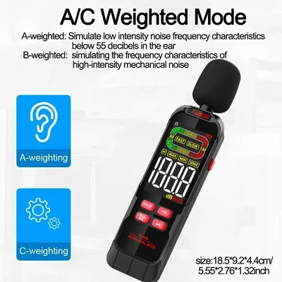 USB Charging 30-130dB A/C Weighted Digital Sound Level Meter Audio Level Meter Sound Meter