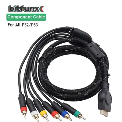 BitFunx AV Component Cable 1.8m Premium High Resolution HDTV Game Cable Accessories For PlayStation