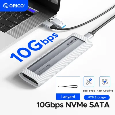 ORICO M.2 NVMe SATA SSD Enclosure Tool-Free USB External 10Gbps M.2 NVMe to USB Adapter Support UASP