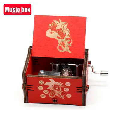 Top Sale Wood Hand Crank Music Box Dragon Ball Christmas Gift Birthday Gift New Year Gift