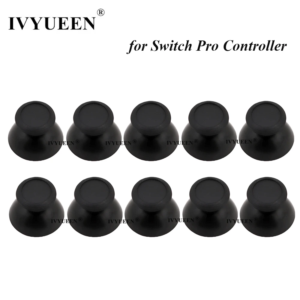 IVYUEEN 2–20 Stück schwarze Ersatz-3D-Joystick-Daumenknöpfe für Nintendo Switch Pro Controller, analoge Daumensticks-Griffe Image