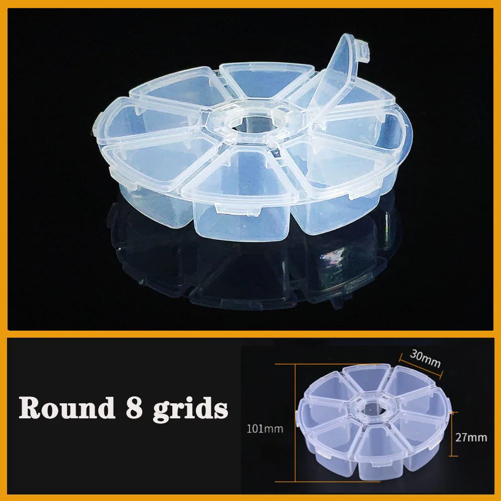 Container runde 8 grids Kunststoff Box Praktische Einstellbare Fach perle lagerung fall Schraube Halter Fall Veranstalter Image