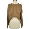 Anthropologie Sweaters | Find Me Now S Ultra Cropped Cable Knit Sweater Brown Long Sleeve Casual | Color: Brown | Size: S