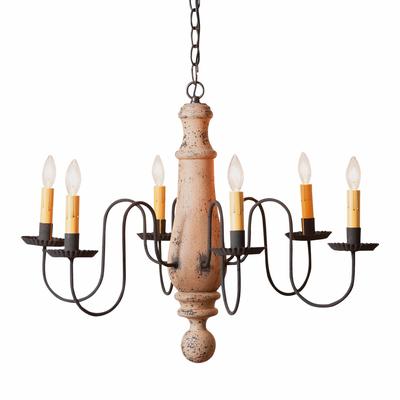 Irvins Country Tinware 6-Arm Large Norfolk In Hartford Buttermilk - 20 X 27.5 X 27.5 inches