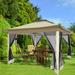 Tooluck 12x12 Outdoor Gazebo Pop Up Gazebo Canopy With Mosquito Netting Patio Gazebo Canopy Tent Backyard Canopy With 2-tiered Vented Top 3 Adjustable Height And 144 Square Ft Of Shade