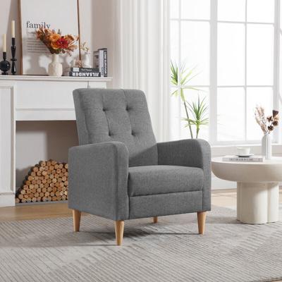 Relaxsessel Fernsehsessel Ohrensessel mit Armlehnen Massivholzbeinen, Loungesessel, getufteter Image