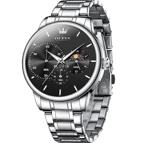 Neue Olevs Marke Business Herren Uhr Leuchtende Chronograph 24-Stunden Anzeige Mode Trend Freizeit Multifunktion Quarz Uhr Stahl Gürtel Wasserdicht Sport Herren Armbanduhr