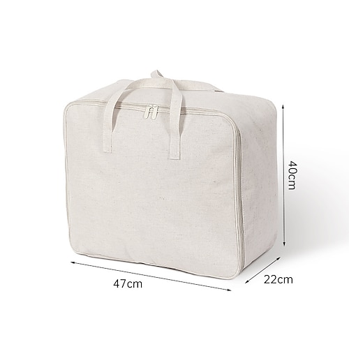 Aufbewahrungstasche aus Baumwollleinen, Kleideraufbewahrung, faltbar, große Kapazität, Gepäckverpackungstasche, Haushalts-Quilt-Aufbewahrungstasche Image