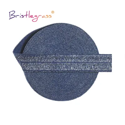 BRISTLEGRASS 50 100 Yard by Roll 5/8" 15mm Glitter Fold Over Elastics FOE Spandex Bands Tape Hair