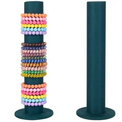 Velvet Jewelry Display Stand Bracelet Watch Holder Vertical Tower Bangle Scrunchie T-Bar Rack Closet Organizer 1 Pack