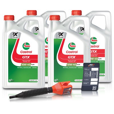 Castrol 20 L GTX 10W-40 A/B + Ölwechsel-Anhänger + Einfülltrichter [Hersteller-Nr. 15F8FC] Image