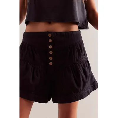 We The Free Fleur Denim Shorts at Free People in Black, Size: XS