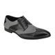 (42, Black-Grey) Mens Classic Faux Leather and Tweed Brogue Lace up Shoes Size 6 7 8 9 10 11 11.5