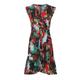 Women's Red Tropical Tapestry Viscose Dress | Medium | Conquista