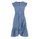 Women's Cornflower Blue Floral Viscose Dress | Extra Large | Conquista