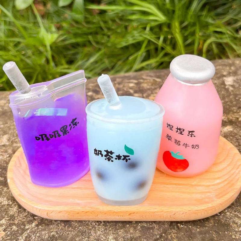 Sommer Kawaii Squishy Große Milch Tee Tasse Anti-Druck Kneifen Squeeze Kinder Spielzeug Obst Tasse Sensorischen Stress Relief Wasser Polo geschenk Image