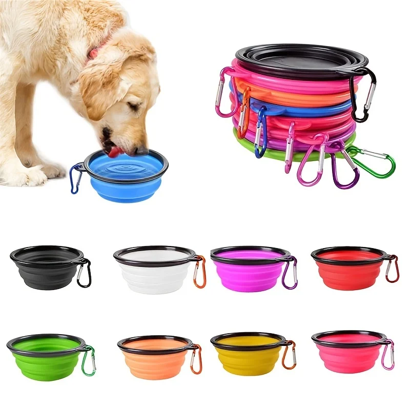 Bol de nourriture pour animaux de compagnie Portable bol TPR Durable nourriture pour chat et chien bol pliable en Silicone pour animaux de compagnie bol de nourriture d'eau en plein air de voyage