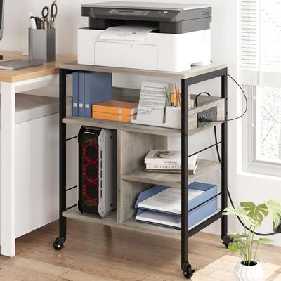 Large 4 Tier Printer Stand, Printer Stand with Large Storage