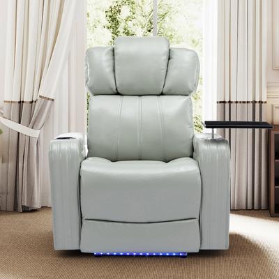 Power Recliner LED Lights Home Theater Seat w/Arm Storage & USB Ports