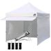 10 x 10 Pop up Canopy Commercial Tent Outdoor Party Canopies with 4 Zippered Sidewalls & Roller Bag Bonus 4 Canopy Sand Bags