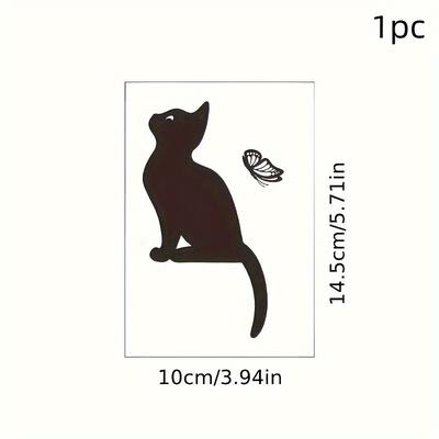 1pc Cartoon Wall Sticker For Hotel, Cat Butterfly, Removable Waterproof Vinyl Waterproof Sticker, Suitable For Decoration On Switches, Home Decoration, 3.94*5.71in