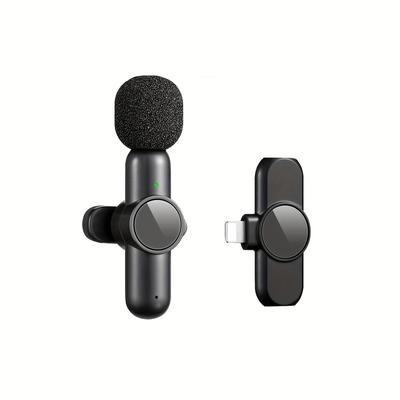 Professional Wireless Lavalier Microphone, Plug And Play For Smartphones, Tablets, Wireless Omni-directional Recording Microphone For Video Interviews, Podcasts And Vlogs