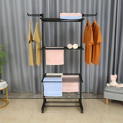 3 Layers Clothes Dryer Multifunctional Clothes Hanger Foldable Clothing Drying Tower Garments Rack Stand With Wheels