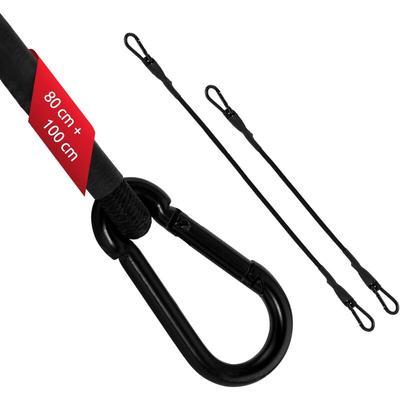 2x Spanngummi mit Karabiner 1x 100cm + 1x 80cm in Schwarz Latex Spanngurte Image
