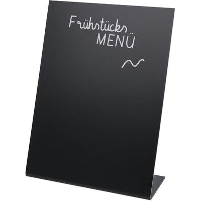 46432 Tischaufsteller Kreidetafel, din A5 Hochformat, L-Ständer, Schwarz - HMF Image