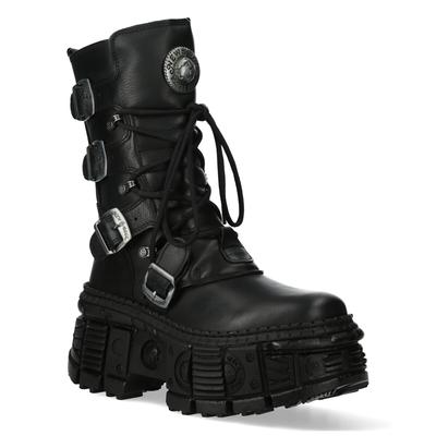 New Rock Goth-Stiefel aus Leder mit mittlerer Wade-WALL373-S5