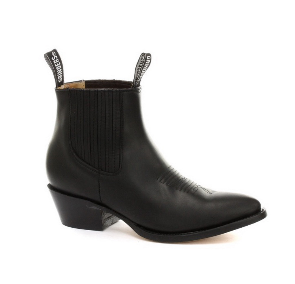 Schwarze Unisex-Western-Stiefeletten von Grinders – Maverick