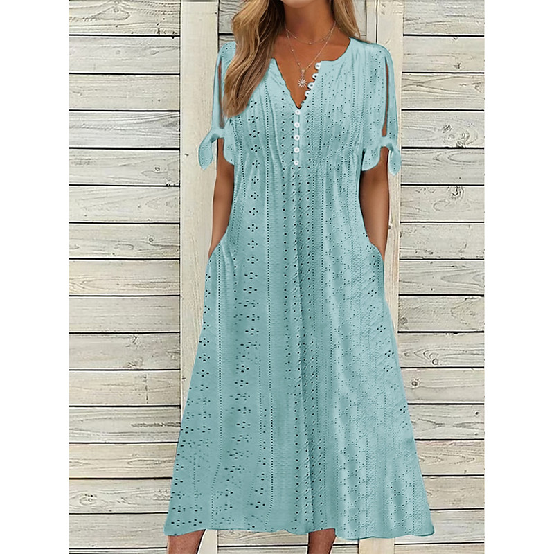 pink knitted dress Modern Fit Jewel Neck Striped Flare Soft Knit Dress main image 1