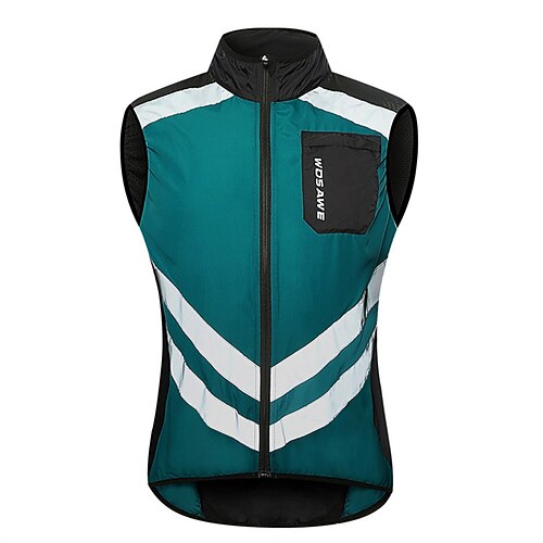 Herren Fahrradweste Einfarbig Ärmellos Fahhrad Weste / Gilet mit 3 Gesäßtaschen Mountainbike MTB Straßenradsport Wasserdicht Schnelltrocknend Reflektierende Streifen Schweißableitend Sport Schwarz Image
