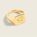 J. Crew Jewelry | J. Crew Palm Signet Ring Demi Fine 14k Gold Plated Rare Summer Statement Ring 7 | Color: Gold | Size: Os