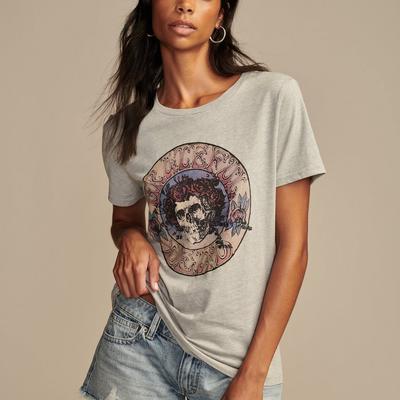 Lucky Brand Grateful Dead Crest Classic Crew in Light Heather Gray, Size XS