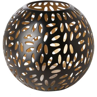 Windlicht FINK "DARIA", schwarz, H:15cm Ø:17cm, Eisen, Kerzenhalter, Kerzenhalter aus Eisen, pulverbeschichtet, mit Cut-Outs Image