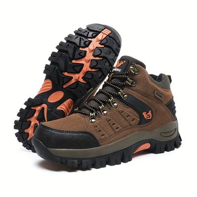 Men's Trendy Durable Lace Up Hiking Boots, Comfy N...