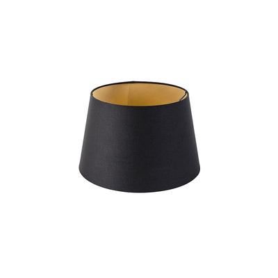 Baumwolllampenschirm schwarz 32/25/18 mit goldenem Interieur Image