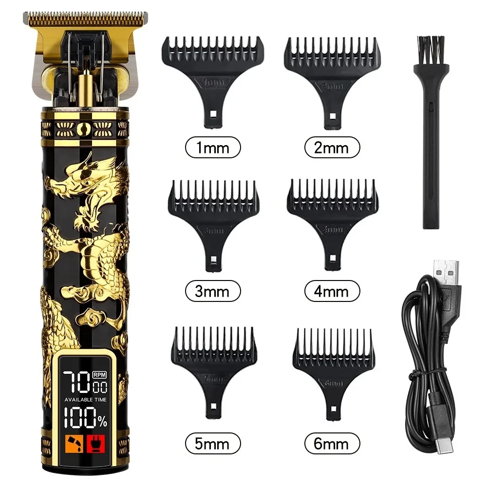 Elektrischer Haarschneider, professioneller Herren-Haarschneider, LCD-Display, T-Klingen-Trimmer, Zero Gap, kabellos, wiederaufladbar, Herren-Trimmer, G Image