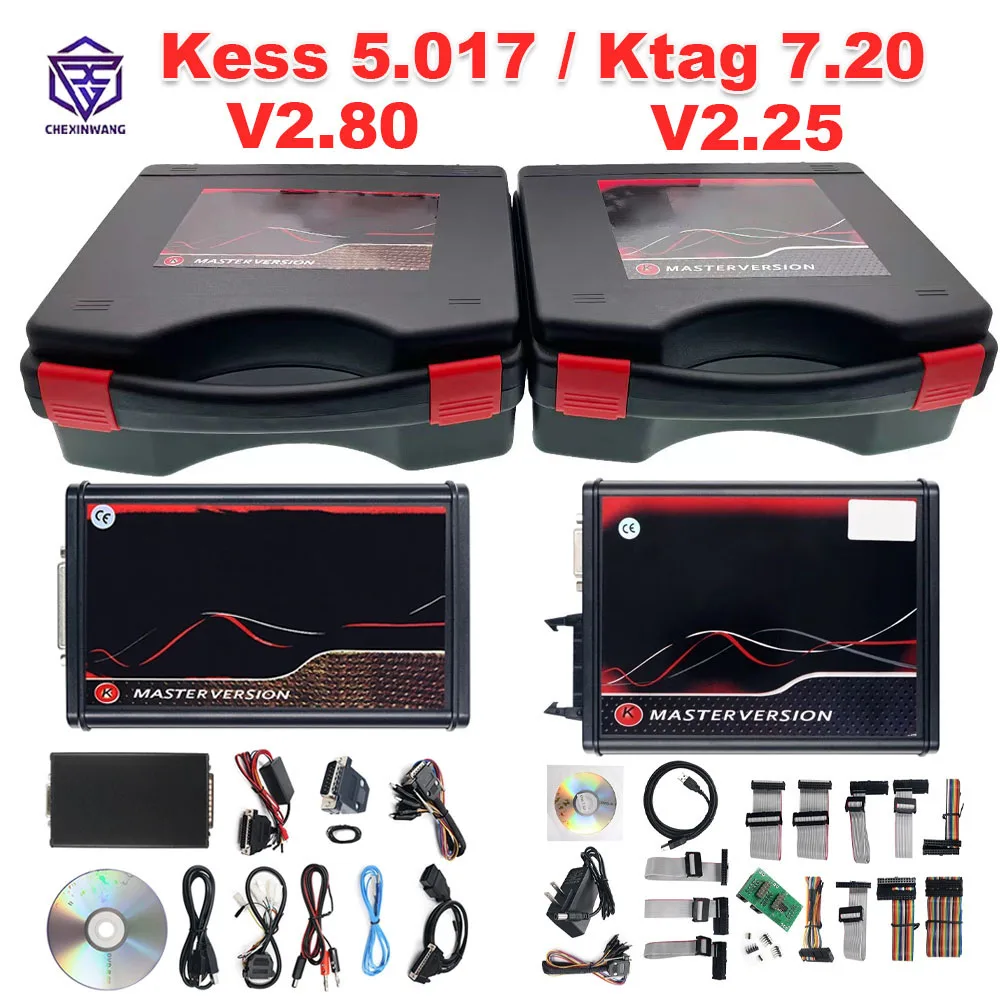 Kess V2 V5.017 Online 2.80 EU Rot KTAG 7.020 2.25 OBD2 OBD 2 Auto LKW ECU Chip-Tuning-Kit Unbegrenztes Reparatur-Kit mit Werkzeugkasten Image