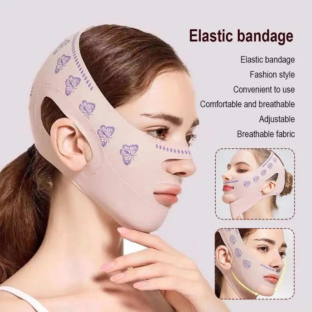 Doppel-deck Gesicht Abnehmen Verband Face Lifting Gürtel V Linie Gesicht Abnehmen Strap Doppel Kinn Spanner Schlanken Strap gesichts Maske Werkzeug Image