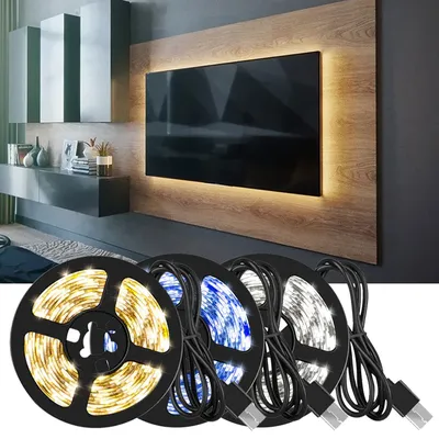 5M USB Led Strip Lights Aesthetic Room Decor Christmas Decoration Bedroom Closets Kitchen TV Ambient
