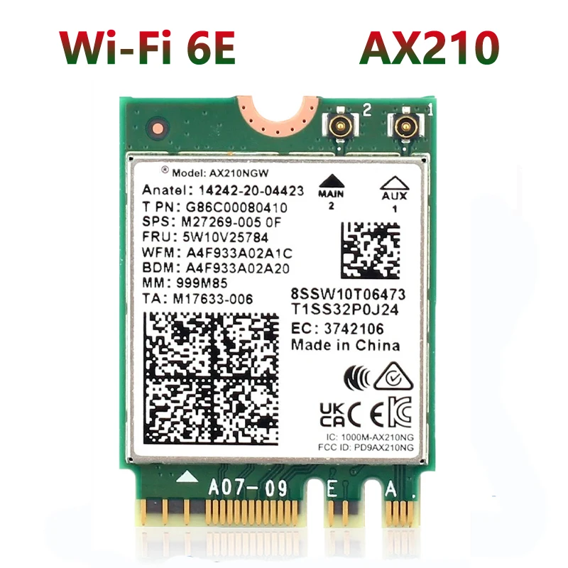 WiFi 6E Bluetooth 5,3 AX210 M.2 Drahtlose Karte 5374Mbps 2,4Ghz 5Ghz 6Ghz 802,11ax Wifi Adapter für Laptop PC Image