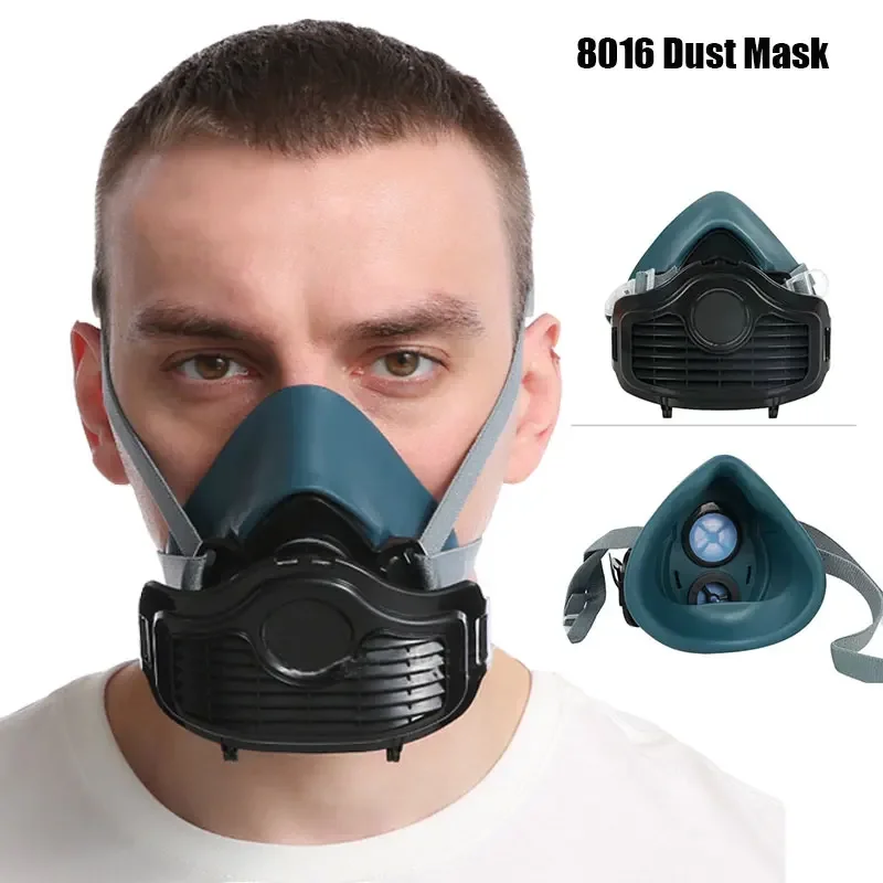 Silikon-Staub-Atemschutzfilter, Schutzbrillen-Sets, staubdichte Maske für Sprühmalerei, Dekoration, Schleifen, selbstansaugende Staubmasken Image