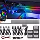 18 in 1 Symphony LED luci ambientali per auto RGB 64 colori decorazione d'interni striscia al Neon acrilica Kit di illuminazione per atmosfera controllo App