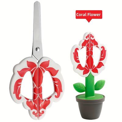 1pc Creative Standing Flower Office Scissors, Cute...