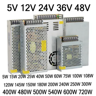 12V 24V 36V 48V 5V DC Power Supply SMPS 1A 2A 3A 5A 10A 110V AC 220V to 12Volt 48V 36V 10W 200W 300W