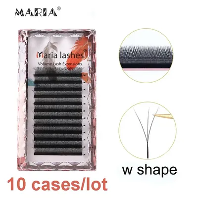MARIA 10 Cases 3D W Private Label Wholesale Russian Eyelashes Clusters Easy Fan Volume Lashes