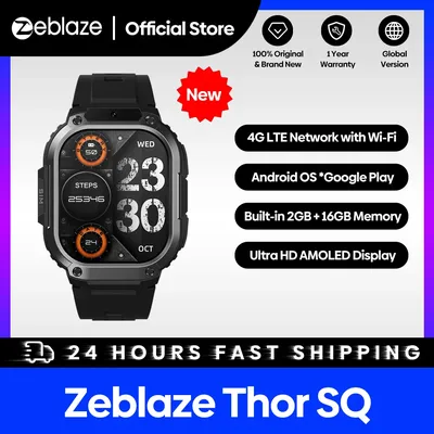 [World Premiere]Zeblaze Thor SQ 4G Android Smart Watch 2.13" AMOLED Screen Google Play 2GB+16GB Front Camera Google Maps